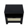 Manhattan Comfort Sheridan Modern Cane Nightstand Black Top