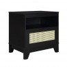 Manhattan Comfort Sheridan Modern Cane Nightstand Black Side