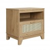 Manhattan Comfort Sheridan Modern Cane Nightstand Nature Side