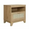 Manhattan Comfort Sheridan Modern Cane Nightstand Nature Side - Manhattan Comfort Sheridan Modern Cane Nightstand Nature Side