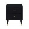 Manhattan Comfort Stanton Modern Nightstand with 2 Full Extension Drawers and Solid Wood Legs in Black Front