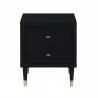 Manhattan Comfort Stanton Modern Nightstand with 2 Full Extension Drawers and Solid Wood Legs in Black Front - Manhattan Comfort Stanton Modern Nightstand with 2 Full Extension Drawers and Solid Wood Legs in Black Front