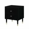 Manhattan Comfort Stanton Modern Nightstand with 2 Full Extension Drawers and Solid Wood Legs in Black Side - Manhattan Comfort Stanton Modern Nightstand with 2 Full Extension Drawers and Solid Wood Legs in Black Side