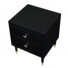 Manhattan Comfort Stanton Modern Nightstand with 2 Full Extension Drawers and Solid Wood Legs in Black Top