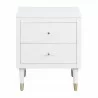 Manhattan Comfort Stanton Modern Nightstand with 2 Full Extension Drawers and Solid Wood Legs in White Front - Manhattan Comfort Stanton Modern Nightstand with 2 Full Extension Drawers and Solid Wood Legs in White Front