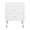 Manhattan Comfort Stanton Nightstand Full Extension Drawers and Solid Wood Legs in White