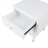 Manhattan Comfort Stanton Nightstand Full Extension Drawers and Solid Wood Legs in White