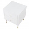 Manhattan Comfort Stanton Modern Nightstand with 2 Full Extension Drawers and Solid Wood Legs in White Top