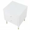 Manhattan Comfort Stanton Modern Nightstand with 2 Full Extension Drawers and Solid Wood Legs in White Top - Manhattan Comfort Stanton Modern Nightstand with 2 Full Extension Drawers and Solid Wood Legs in White Top