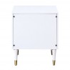 Manhattan Comfort Stanton Modern Nightstand with 2 Full Extension Drawers and Solid Wood Legs in White Back