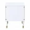 Manhattan Comfort Stanton Modern Nightstand with 2 Full Extension Drawers and Solid Wood Legs in White Back - Manhattan Comfort Stanton Modern Nightstand with 2 Full Extension Drawers and Solid Wood Legs in White Back