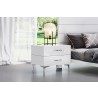 Diva Night Stand High Gloss White Chrome Handles Self-close Drawers Stainless Steel Legs - Lifestyle