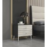 Whiteline Modern Living Pino Night Stand In High Gloss Dark Grey Angley - Lifestyle