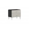 Whiteline Modern Living Pino Night Stand In High Gloss Dark Grey Angley - Angled View