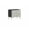 Whiteline Modern Living Pino Night Stand In High Gloss Dark Grey Angley - Angled View - Whiteline Modern Living Pino Night Stand In High Gloss Dark Grey Angley - Angled View