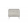 Whiteline Modern Living Pino Night Stand In High Gloss Dark Grey Angley - Front View