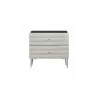 Whiteline Modern Living Pino Night Stand In High Gloss Dark Grey Angley - Front View - Whiteline Modern Living Pino Night Stand In High Gloss Dark Grey Angley - Front View