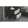 Whiteline Modern Living Pino Night Stand In High Gloss Dark Grey Angley - Angled Lifestyle