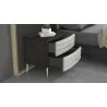 Whiteline Modern Living Pino Night Stand In High Gloss Dark Grey Angley - Angled Lifestyle - Whiteline Modern Living Pino Night Stand In High Gloss Dark Grey Angley - Angled Lifestyle