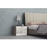 Whiteline Modern Living Berlin Night Stand In High Gloss Chestnut Grey - Lifestyle