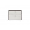 Whiteline Modern Living Berlin Night Stand In High Gloss Chestnut Grey - Front
