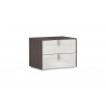 Whiteline Modern Living Berlin Night Stand In High Gloss Chestnut Grey - Angled