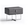 Whiteline Modern Living Chloe Night Stand In High Gloss Grey - Angled