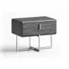 Whiteline Modern Living Chloe Night Stand In High Gloss Grey - Angled - Whiteline Modern Living Chloe Night Stand In High Gloss Grey - Angled