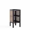 Manhattan Comfort Versailles End Table in Black and Natural Cane  - Manhattan Comfort Versailles End Table in Black and Natural Cane 