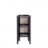 Manhattan Comfort Versailles End Table in Black and Natural Cane Front