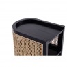Manhattan Comfort Versailles End Table in Black and Natural Cane Top