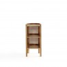 Manhattan Comfort Versailles End Table in Black and Natural Cane