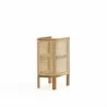 Manhattan Comfort Versailles End Table in Nature Cane Back Angle - Manhattan Comfort Versailles End Table in Nature Cane Back Angle