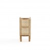 Manhattan Comfort Versailles End Table in Nature Cane Back
