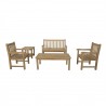 Anderson Teak Classic 2-Seater Bench with Dining Armchair and Rect. Coffee Table and Side Table-2