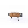 Crawford and Burke Ophelia Reclaimed Wood 42" Foldable Coffee Table with Wire Mesh Drawers, Side View - Crawford and Burke Ophelia Reclaimed Wood 42" Foldable Coffee Table with Wire Mesh Drawers, Side View