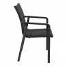 Compamia Pacific Sling Arm Chair Black, Dark Gray Frame Black Sling, Taupe Frame Taupe Sling- Set of 4, Side Angle - Compamia Pacific Sling Arm Chair Black, Dark Gray Frame Black Sling, Taupe Frame Taupe Sling- Set of 4, Side Angle