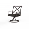 La Jolla Swivel Dining Chair in Spectrum Indigo w/ Self Welt - Front Side Angle