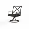 La Jolla Swivel Dining Chair in Spectrum Indigo w/ Self Welt - Front Side Angle - La Jolla Swivel Dining Chair in Spectrum Indigo w/ Self Welt - Front Side Angle