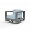Redondo Swivel Club in Canvas Skyline, No Welt - Front Side Angle