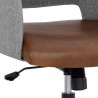 Sunpan Ian Office Chair - Bravo Cognac/Salt and Pepper Tweed  - Seat Closeup Angle