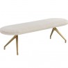 Sunpan Elowen Bench in Bergen Taupe - Front Side Angle