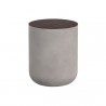 Sunpan Diaz End Table in Grey-Wood Grain Brown - Front Angle