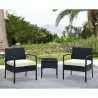Manhattan Comfort Noli Steel Rattan 3-Piece Patio Conversation Set with Cushions in Cream - Manhattan Comfort Noli Steel Rattan 3-Piece Patio Conversation Set with Cushions in Cream