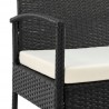 Manhattan Comfort Noli Steel Rattan 3-Piece Patio Conversation Set with Cushions in Cream Arm