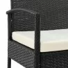 Manhattan Comfort Noli Steel Rattan 3-Piece Patio Conversation Set with Cushions in Cream Arm - Manhattan Comfort Noli Steel Rattan 3-Piece Patio Conversation Set with Cushions in Cream Arm