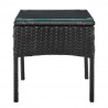 Manhattan Comfort Noli Steel Rattan 3-Piece Patio Conversation Set with Cushions in Grey End Table