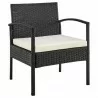 Manhattan Comfort Noli Steel Rattan 4-Piece Patio Conversation Set with Cushions in Cream Chair - Manhattan Comfort Noli Steel Rattan 4-Piece Patio Conversation Set with Cushions in Cream Chair