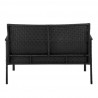 Manhattan Comfort Noli Steel Rattan 4-Piece Patio Conversation Set with Cushions in Grey Loveseat Back