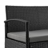 Manhattan Comfort Noli Steel Rattan 4-Piece Patio Conversation Set with Cushions in Grey Arm
